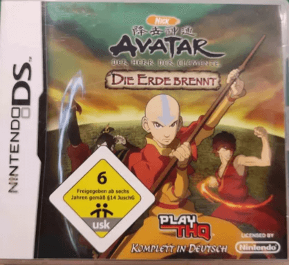 Avatar: The Legend of Aang The Burning Earth box art for Nintendo DS